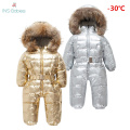 1111 Brand Orangemom Russia Winter -30 Degree Down Jacke Children Large Raccoon Fur Clothes Boys Girls Warm Windbreaker Rompers
