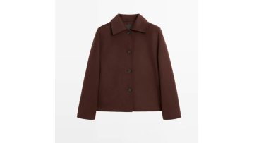 Women's retro elegant versatile flip collar short woolen coat