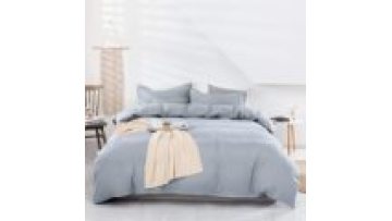 100% Organic Bamboo Solid Color Customized Bedding Set Bed Linen Sheet Set Soft Smooth1