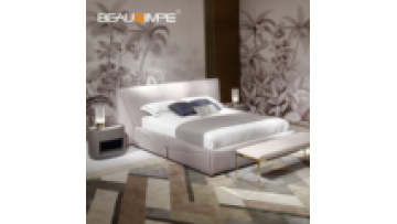 Factory Price Customization Nubuck Leather Beds Deluxe Modern Style Furniture Italian light Luxury Bedroom Set King Size Bed1
