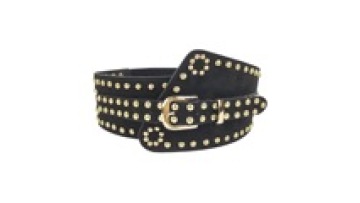 REWIN Retro Women's Suede PU Leather Belt with Rivets for Stretch Waistband and Dress1