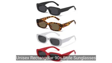 Unisex Rectangular 90s Style Sunglasses UV Protection Square Frame1