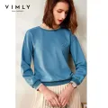 Vimly Hoodies Women Fashion O neck Embroidered Loose Casual Moletom Feminino Pullovers Female Sweatshirt F0516