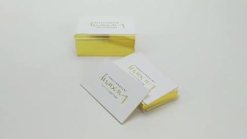 Cotton paper thick business card gold edge