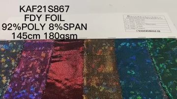 China Hot Sale Manufacture Knitting Fdy Foil Polyester Glitter Soft Knitted Fabric  garment material for dresses1