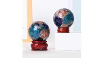 2025 New Product Natural Healing Crystal Ball Blue Apatite and Sun Stone Sphere for Decoration1