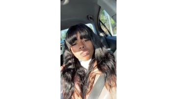 Body Wave Wig with Bangs 2x4 Lace Front Wigs Human