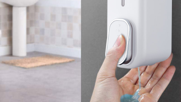 350ml ABS Plastic Liquid Manual White Soap Dispenser Box1