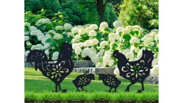 Metal Rooster Decorative Garden Stakes