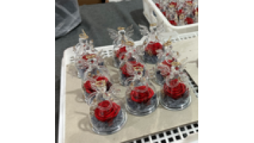 Wholesale Upscale Forever Flower Angel Figurine - Eternelles Rose in Glass Dome1