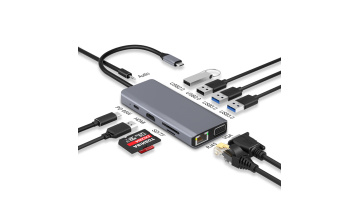 E02 11 in 1 USB C Docking Station with HDMI VGA