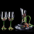 Enamel irises lead-free crystal glass red wine glass wakeup set Wine Glass cup Champagne Cup wedding gifts home Drinking utensil