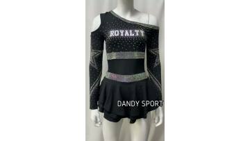 Black mesh cheer uniforms