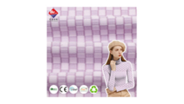 Custom Grid Jacquard Fabric Recycled 88%Polyester 12%Spandex 250gsm Stretch Dyed Washed Knitted Fabric for Garments1
