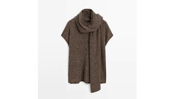 Women's elegant retro lady style scarf collar wool short sleeved sweater