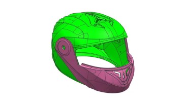 Motorcycle helmet injection mold