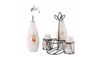 Ceramic Vinegar Bottle with Salt and Pepper Shakers1