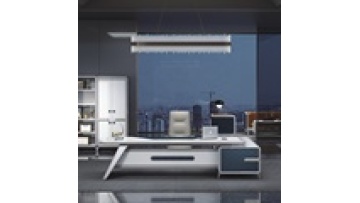 Executive L Shape White and Wooden High End Office Furniture Modern Luxury Design Customize OEM Office Desk1