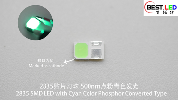 2835 SMD LED with Cyan Color Phosphor Converted