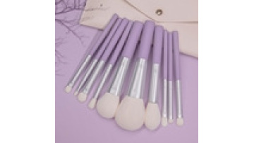 Custom Logo 10 pcs Beauty Wooden Pole Vegan Makeup Brushes High Quality Wholesale Purple Makeup Brush Set1