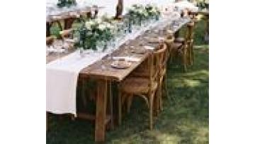 High Quality Best Price  Commercial Furniture Rectangle Shape Nature Wood Hotel Banquet Folding Wedding  Outdoor  Wooden Table1