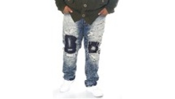 Wholesale Custom Skinny Vintage Blue Washed Straight Jeans Trouser Jeans Pant For Men1