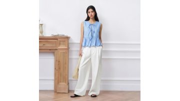 High-Waist Draped Trousers with Utility Pockets