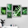 Fresh Green Palm Banana Monstera Leaf Wall Art Canvas Painting Plants Nordic Posters And Prints Wall Pictures For Living Room