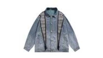 Wholesale Tie Dye Retro Vintage Mens Denim Jacket Blank Mens Denim Jacket High Quality Tie Dye Mans Denim Jacket1