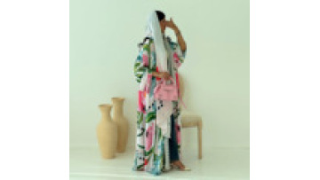 New Arrivals Floral Printed Cardigan Abaya Modest Muslim Women's Clothes Casual Loose Dubai Abaya Women Muslim Dress with Scarf1