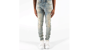 Custom Denim Pants Bleach Stone Washskinny Colorful Paint Fit Straight Leg High Waist Jeans Men1