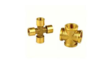 Plated Brass Cross Fitting