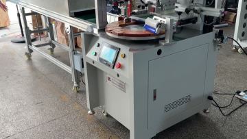 Rotary screen printing machine with IR tunnel