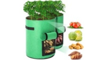 7/10 Gallon Felt Potato Fabric Pot Grow Bags With Transparent Window1
