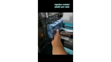 Injection molded plastic pen case