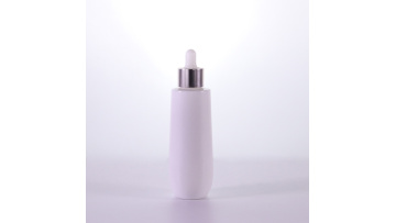 Special shape opal white glass bottle with rose gold dropper