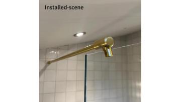 SVA-B186C Brass Round Wall to Glass Door Support Shower Screen Stabilizer Bar