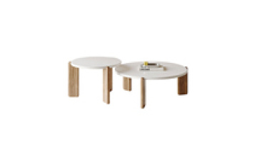 Good Quality Minimalist Irregular Shape Home Living Room Furniture Terrazzo Top Round Side Table Coffee Table Set1