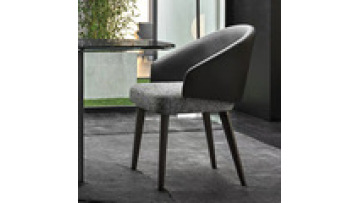 High quality Italian Furnitures wholesale mid century modern chair black pu Leather armless Wood upholstered dining chairs1