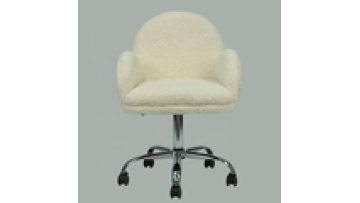 Cute Design Lambswool Leisure Office Chair with Wheels and Backrest1