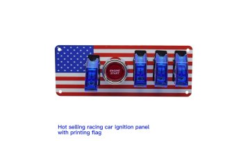 12V Racing Car Ignition Switch + 4 Blue & 1 Red Car Engine Start Push LED Toggle Button Panel for Racing Car1