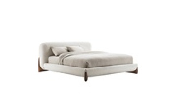 Factory direct sales Nordic style lamb flannelette art bed modern simple master bedroom elegant platform bed frame1