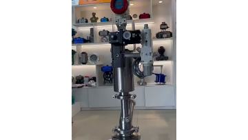 Pneumatic sanitary discharge valve