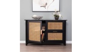 2024 new fashion  natural door side nordic  style  modern designs storage  rattan solid wood living room  kitchen cabinet1