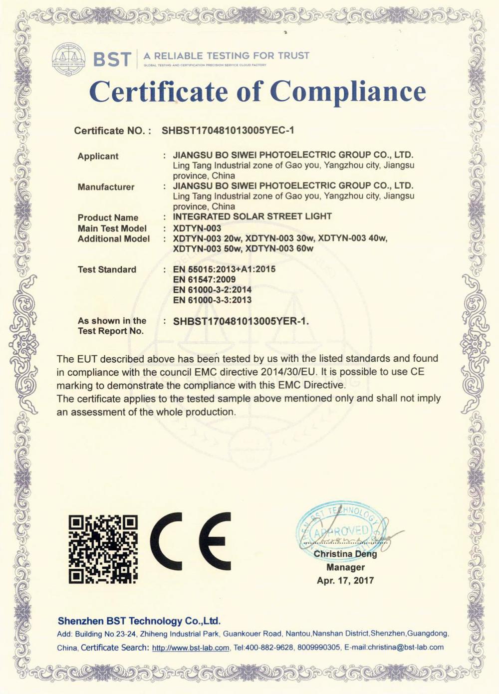 Certificate of Compliance