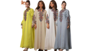 Modest Abaya Kaftan  Eid Abaya Dubai Turkey Muslim Long Dresses Embroidery Traditional Islamic Clothing 40691