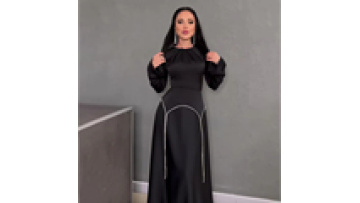 Dubai Abaya Jalabiya Maxi Dress Djellaba Muslim Women Beads Long Sleeve Wedding Diamond Evening Dresses1