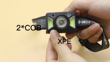 LED Headlamp Outdoor Camping Portable Mini XPE+COB Headlamp USB Charging Fishing Light for 145001