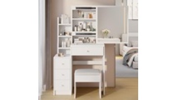 MDF Bedroom Furniture White Led Light low price Storage Optional Dresser Dressing Vanity Makeup  Table With LED1
