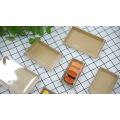 Rectangle Eco Friendly Disposable Brown Paper Container